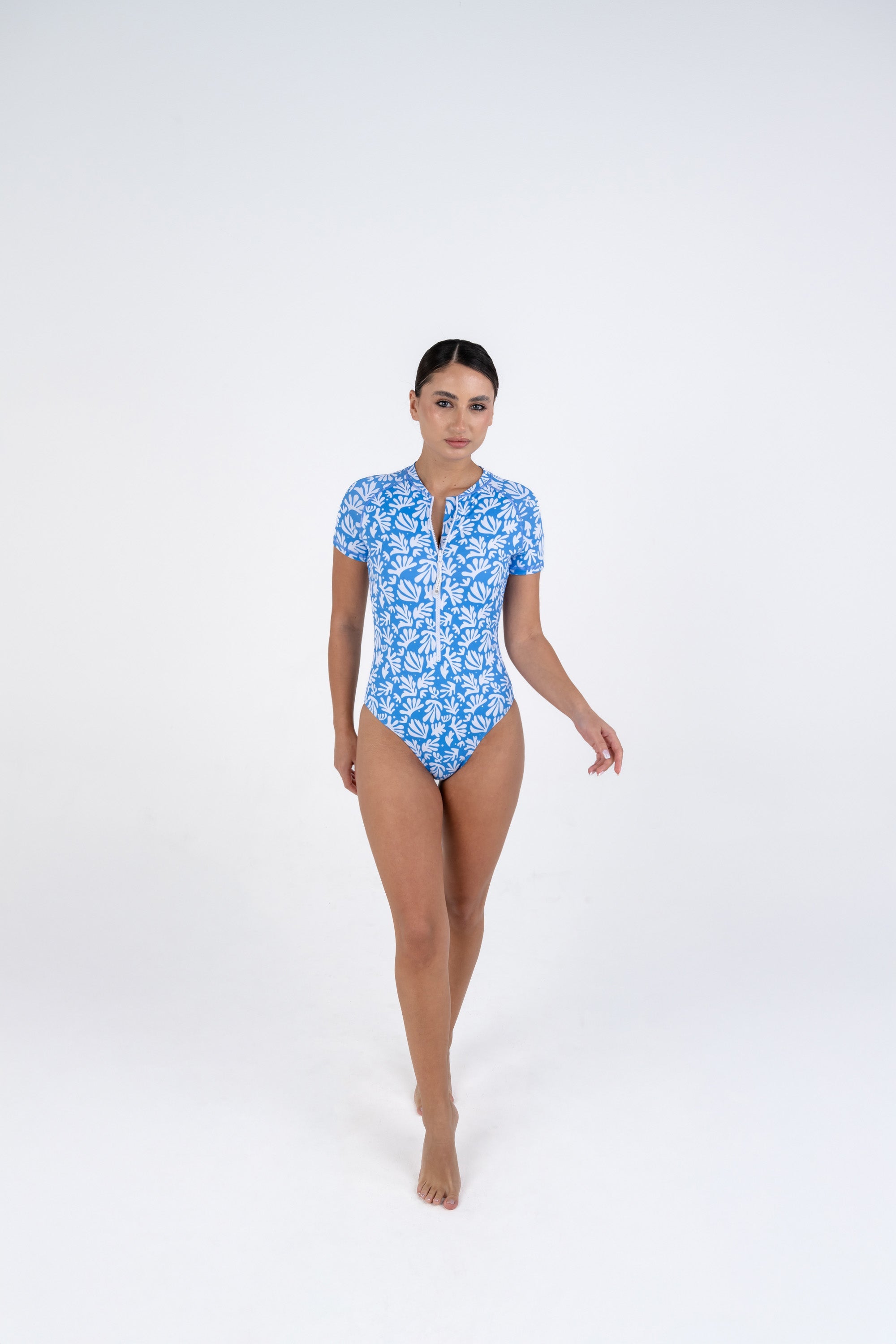 WOMAN SWIMSUIT - SHORT SLEEVE - Deep Sea corals