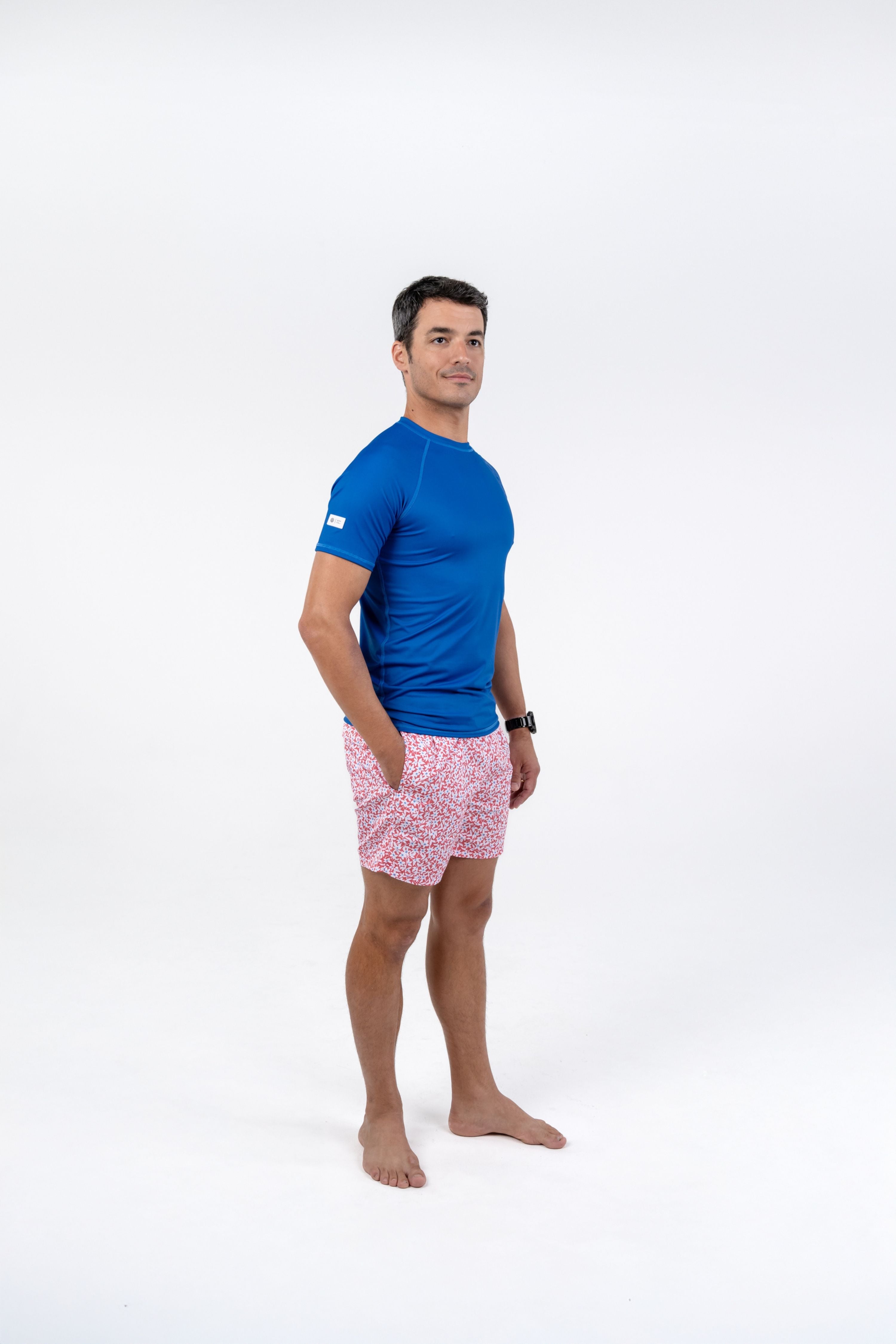 MEN RASH GUARD - SHORT SLEEVE - Deep Blue