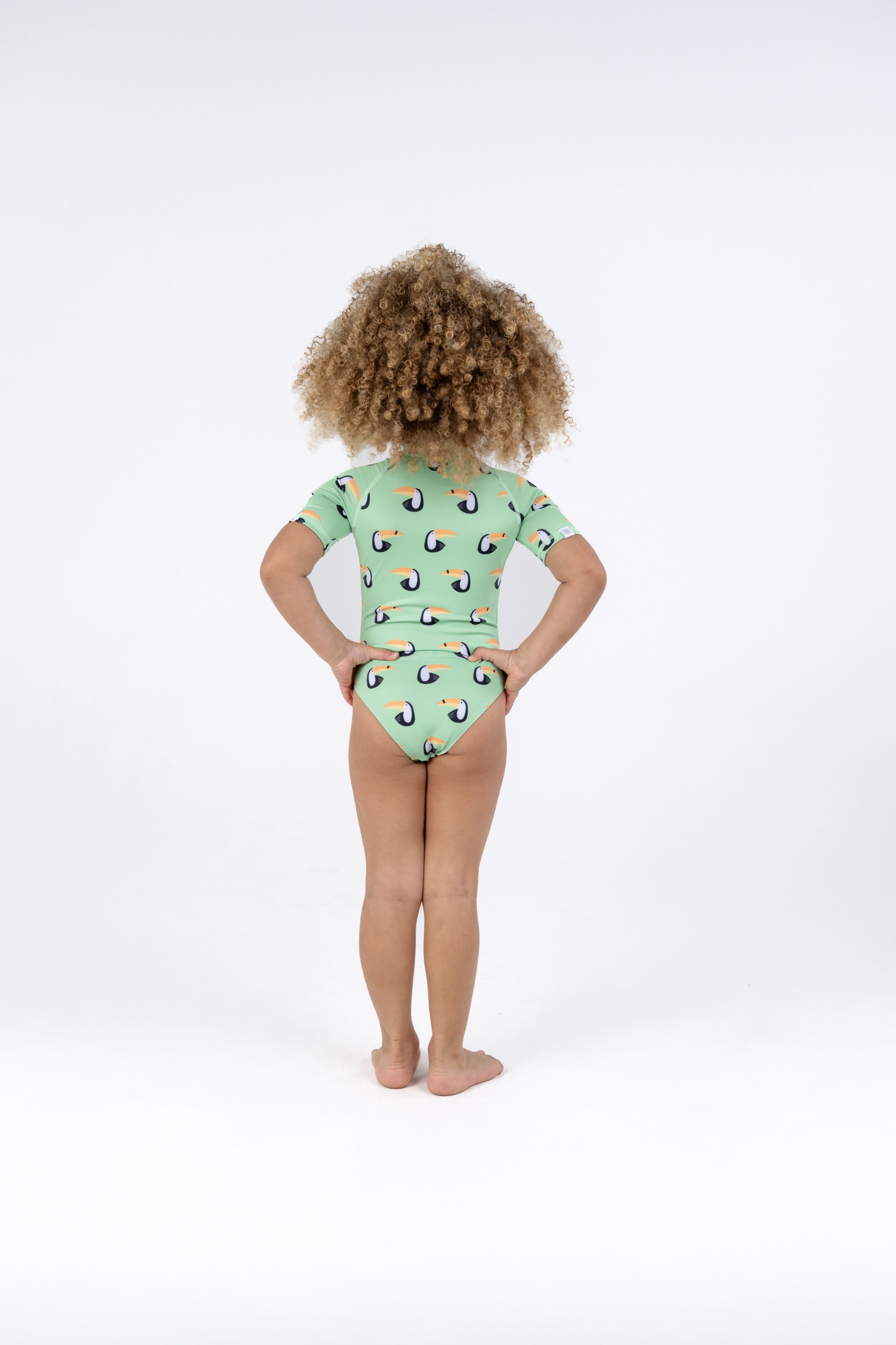GIRL SWIMSUIT SHORT SLEEVE - Toucan Paradise