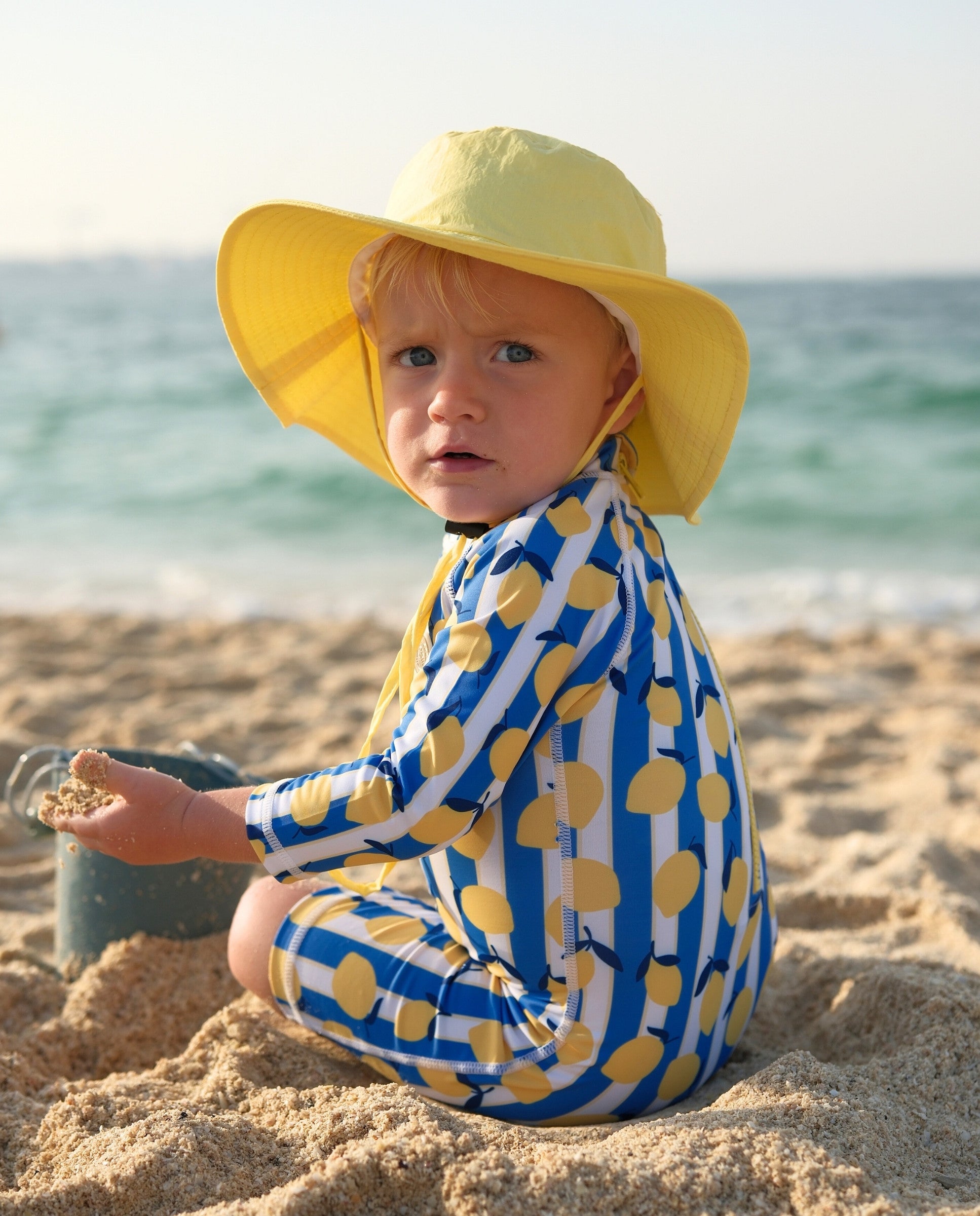 KIDS BEACH HAT - Sunshine Yellow