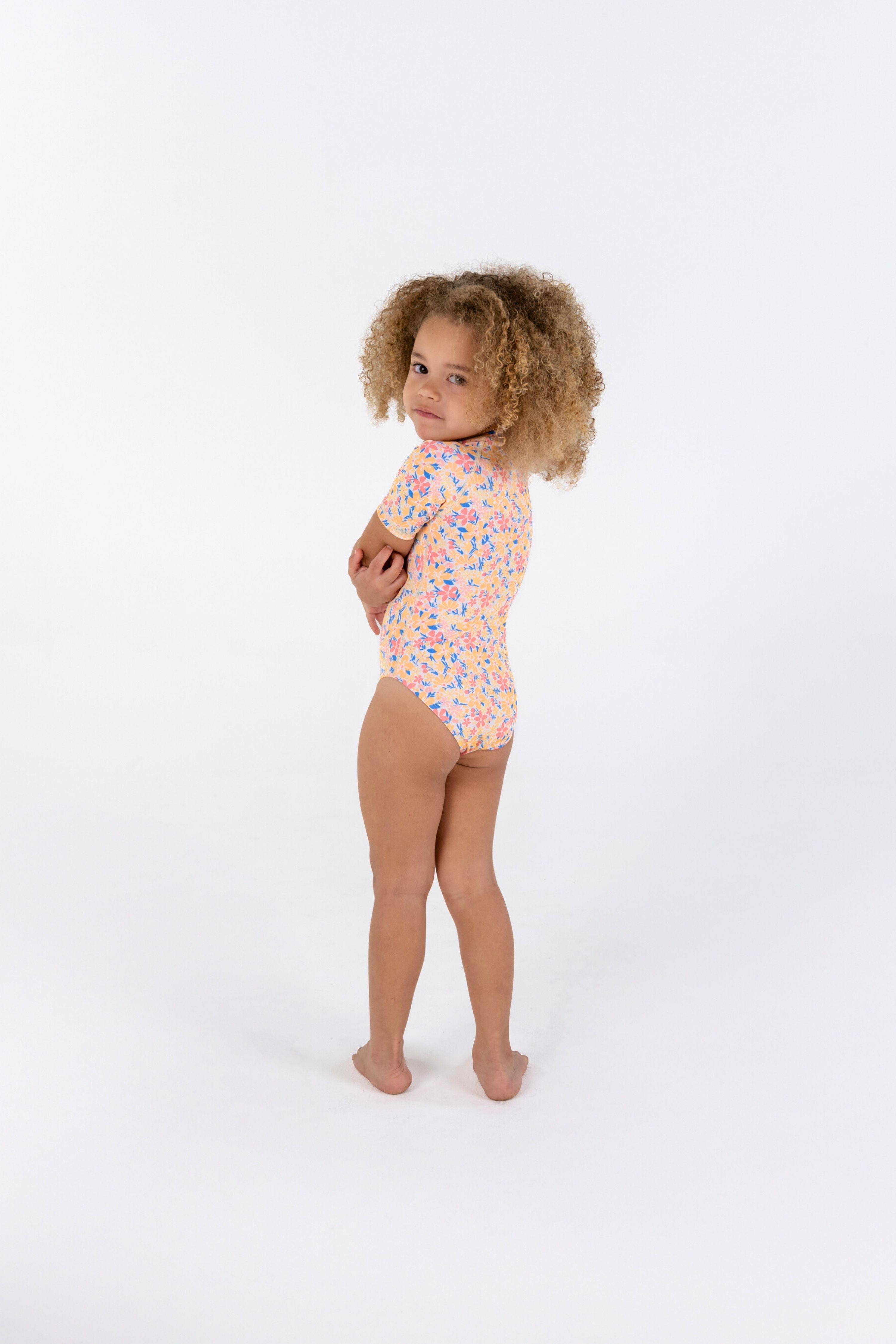 GIRL SWIMSUIT SHORT SLEEVE - Summer Bloom