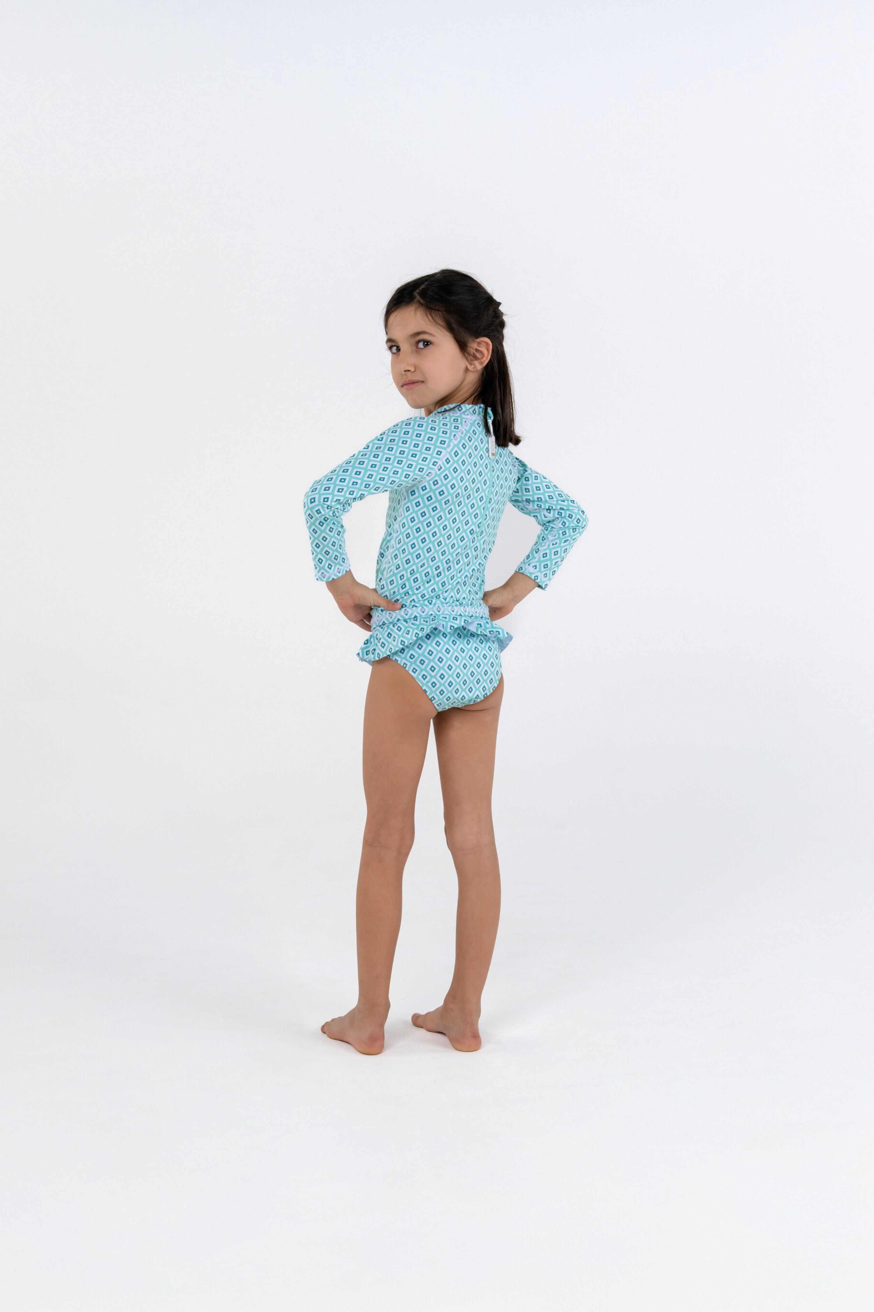 GIRL SWIMSUIT 2 PIECE - Diamond Green