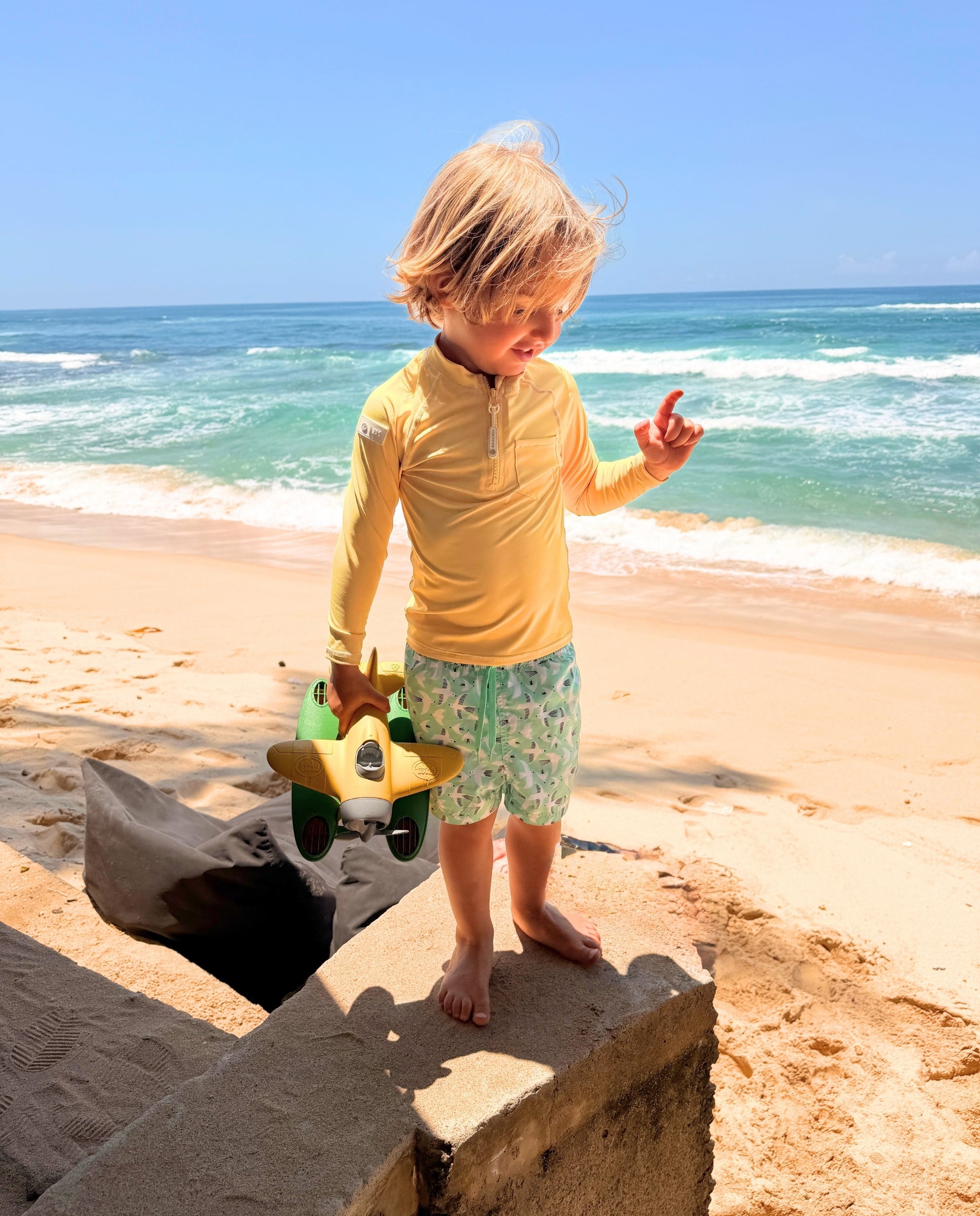 KIDS RASH GUARD LONG SLEEVE - Sunshine Yellow