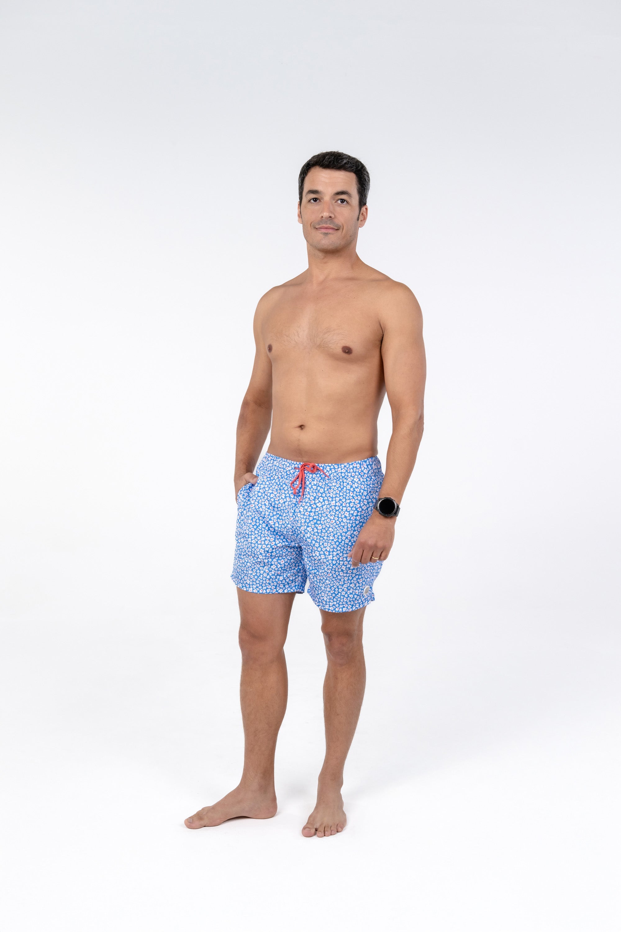 MEN SWIM SHORT - Blue garden