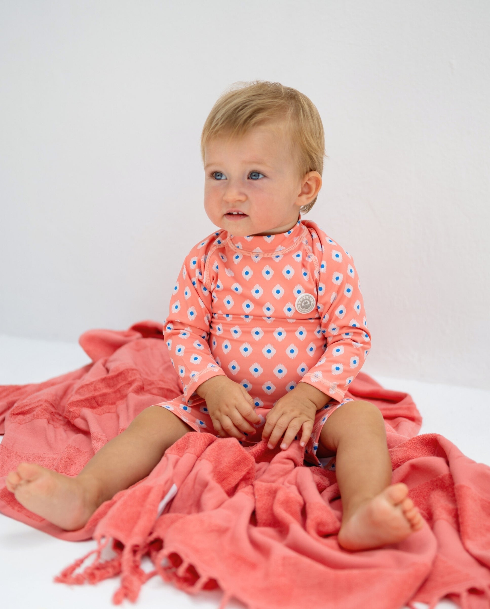 BABY SWIMSUIT - Peach Mosaic