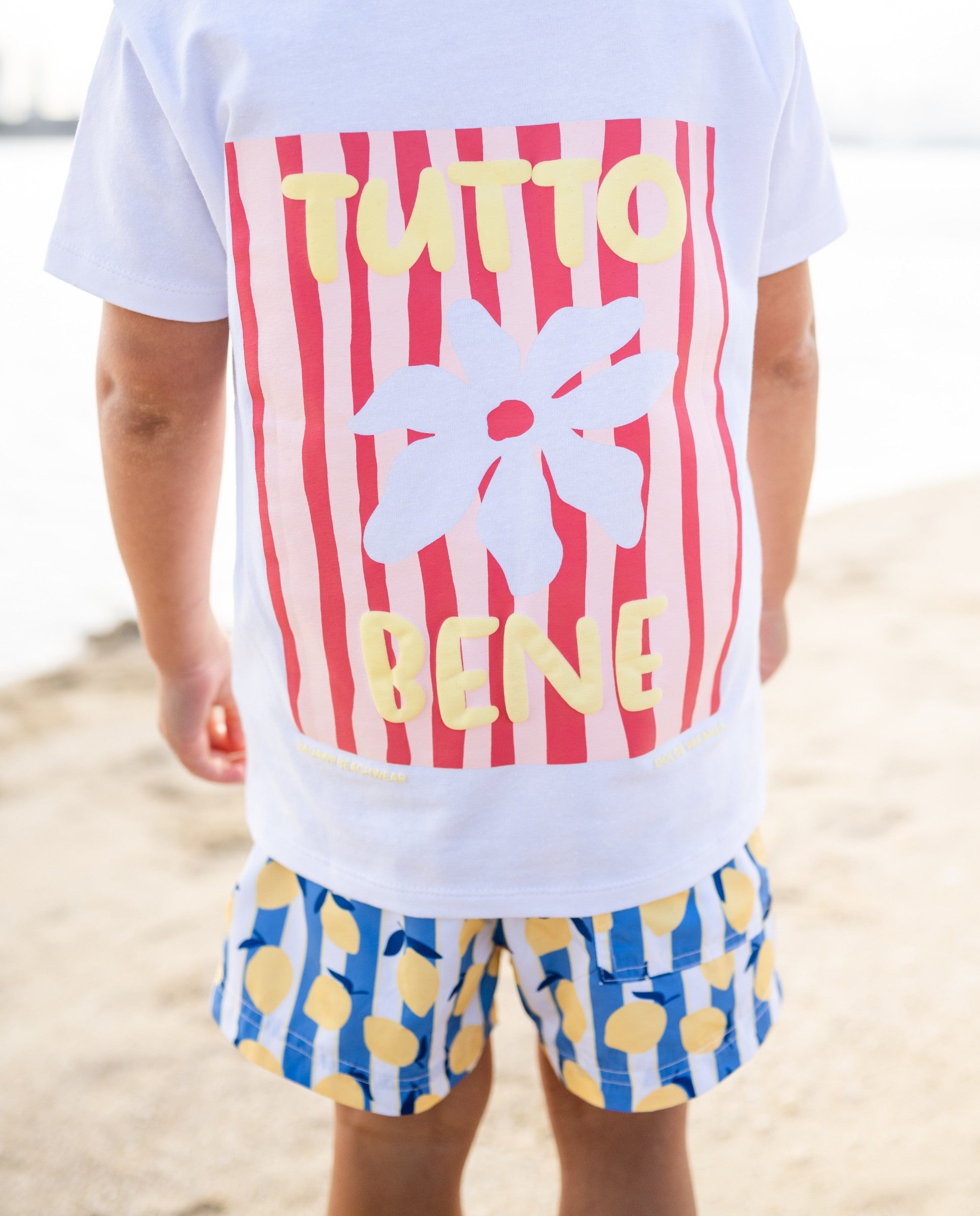 BOY SWIM SHORT - Limoncello Stripes