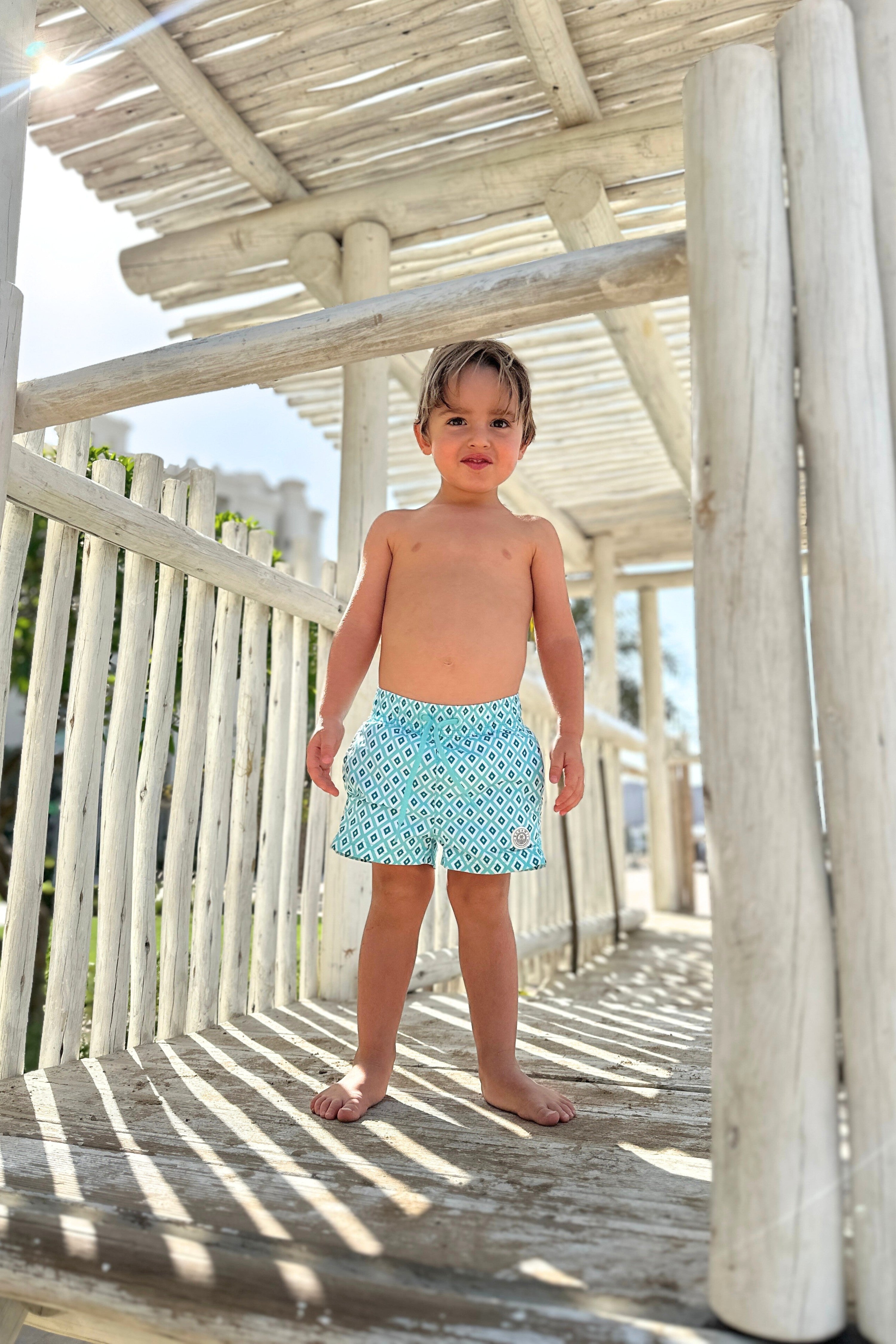 BOY SWIM SHORT - Diamond Green