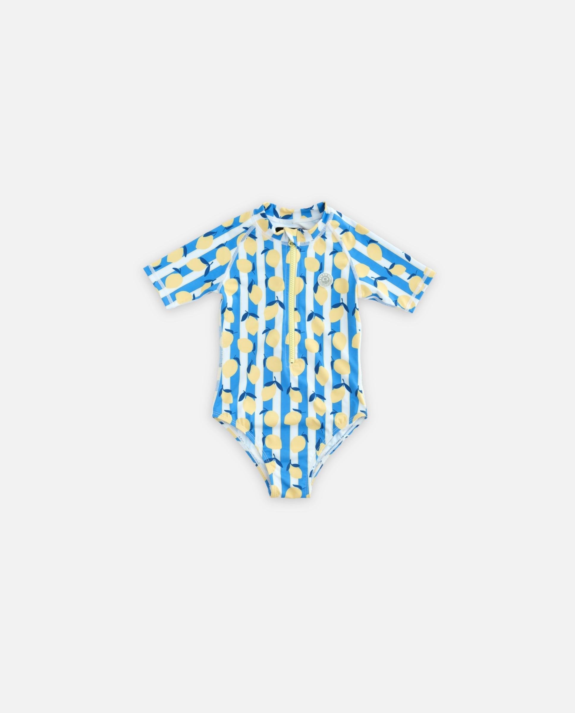 GIRL SWIMSUIT SHORT SLEEVE - Limoncello Stripes