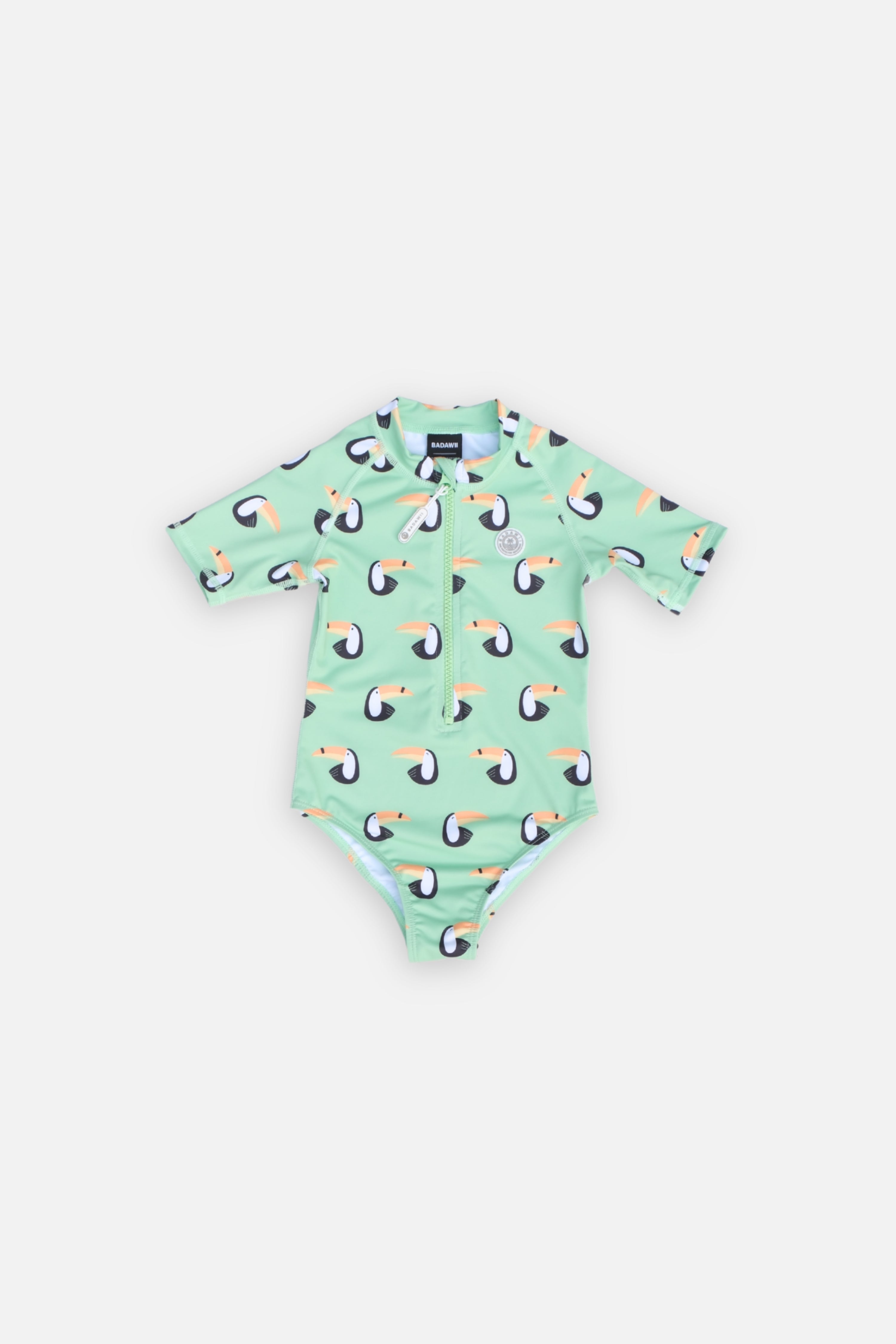 GIRL SWIMSUIT SHORT SLEEVE - Toucan Paradise