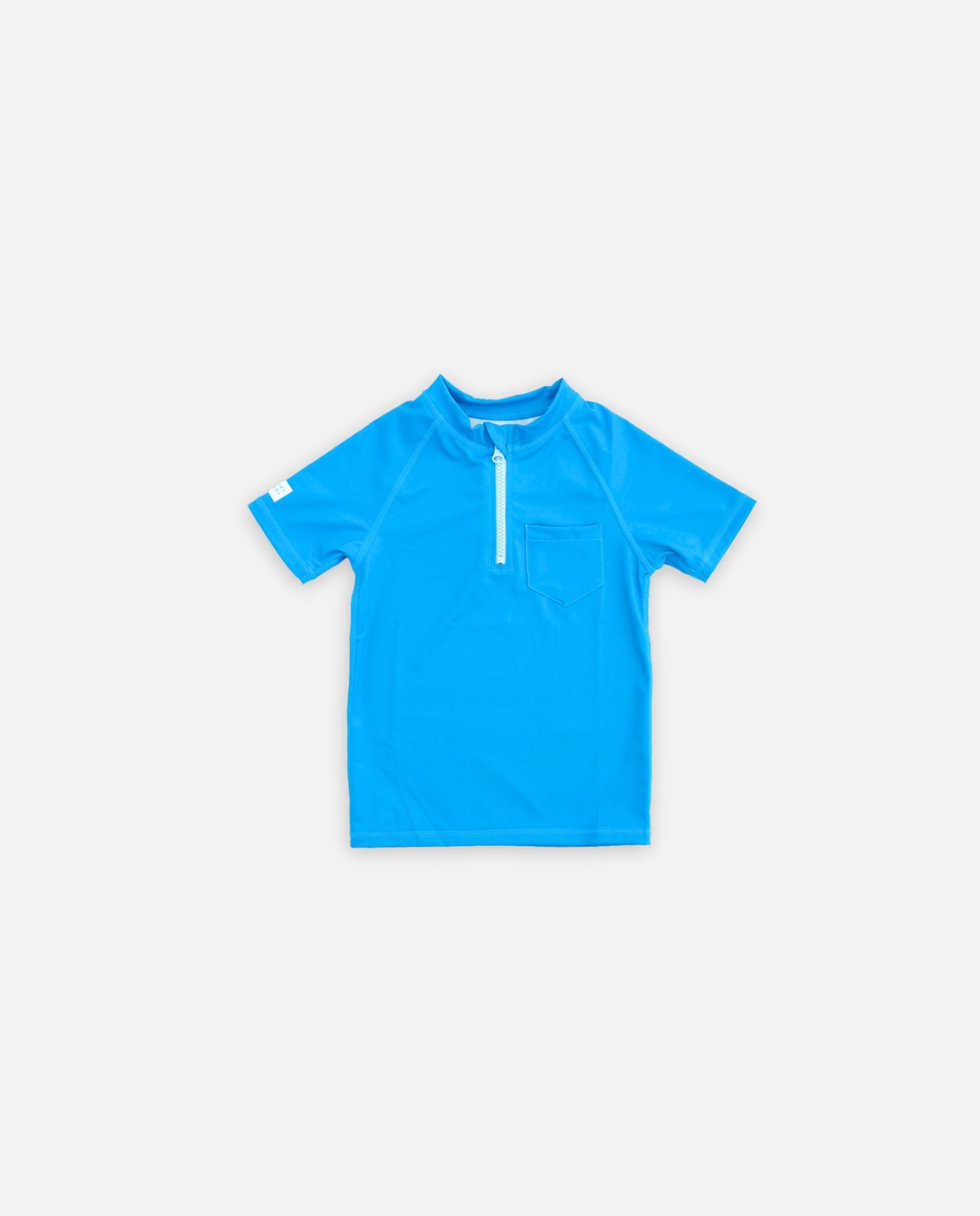 KIDS RASH GUARD SHORT SLEEVE - Mediterranean Blue