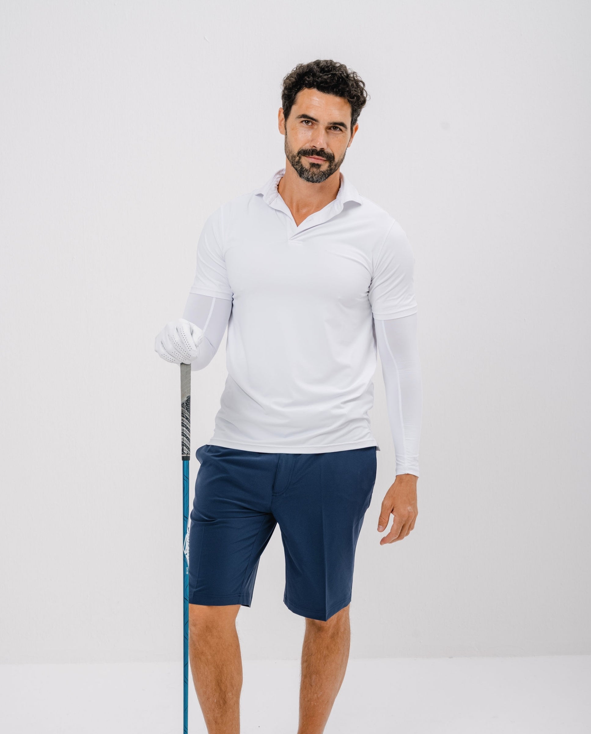 Men UPF50+ Arm Sleeves - White
