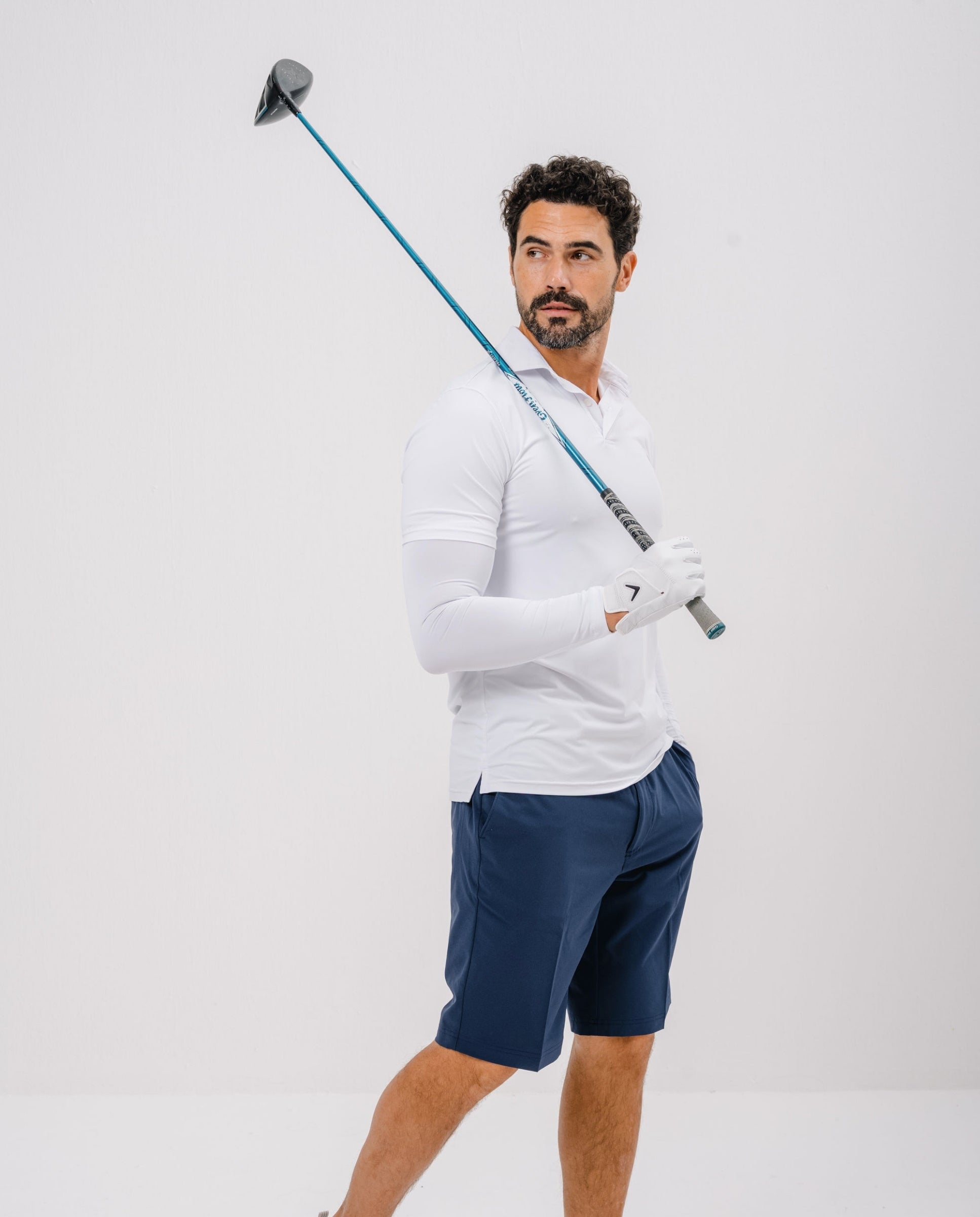 Men UPF50+ Arm Sleeves - White