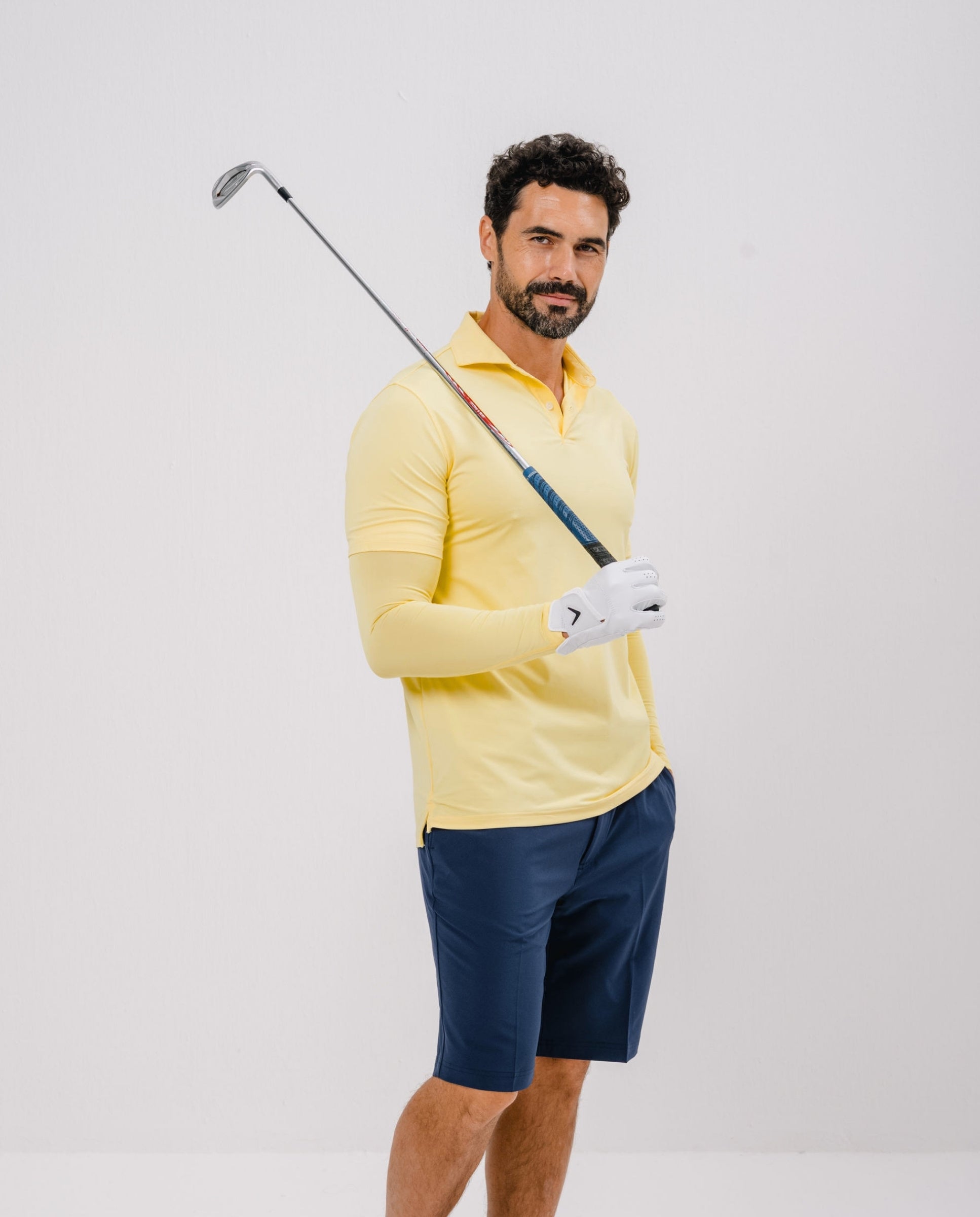 Men UPF50+ Arm Sleeves - Yellow