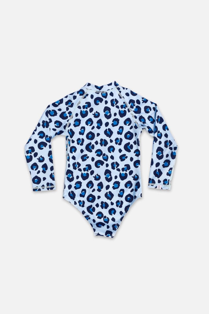 Girl swimsuit - Animal Print light Blue - Badawii UAE