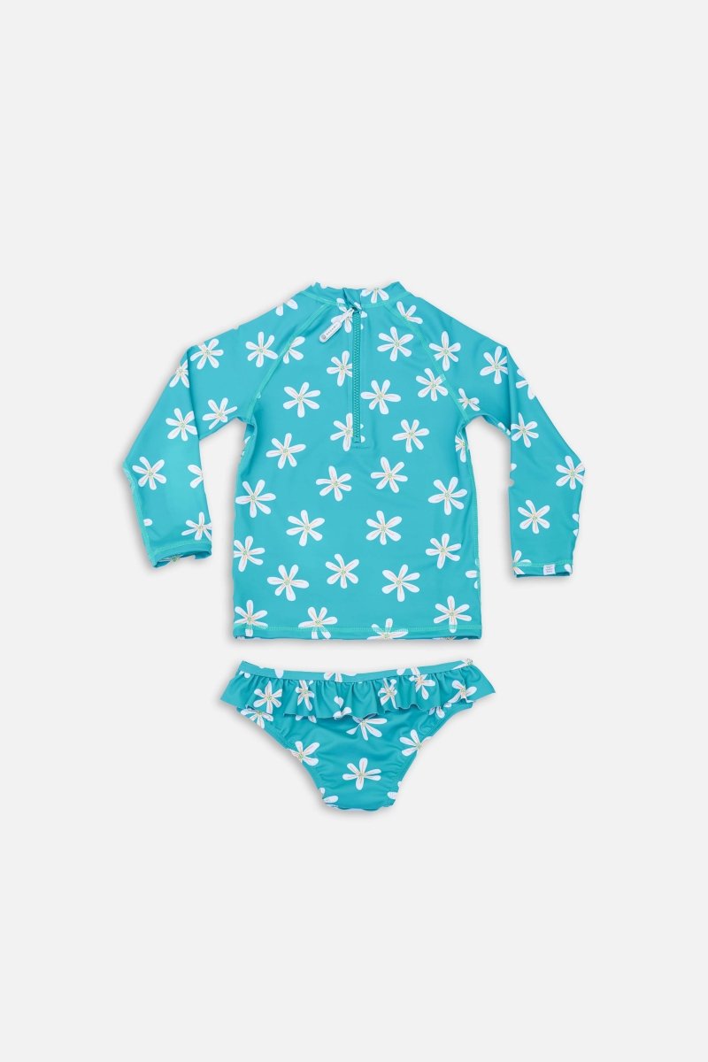 Girl swimsuit 2 piece set - Tropical Flowers - Badawii UAE