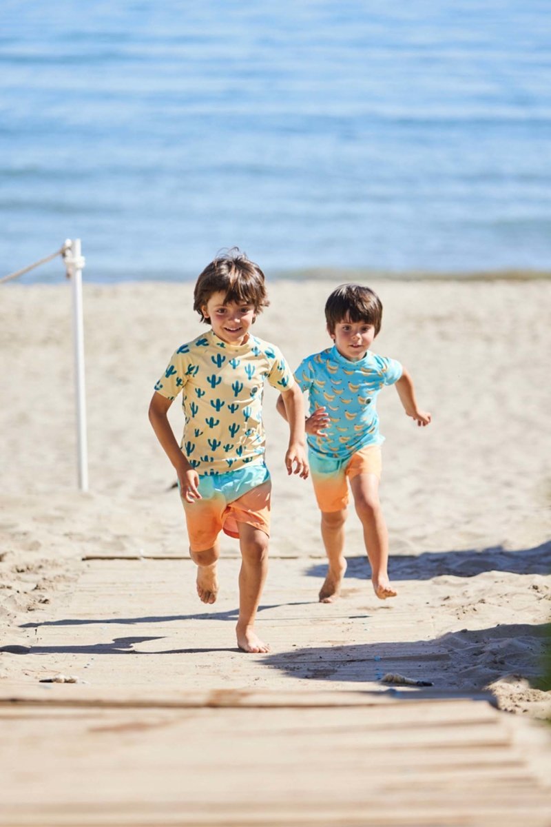 Short Sleeve Rashguard - Yellow Cactus - Badawii Beachwear