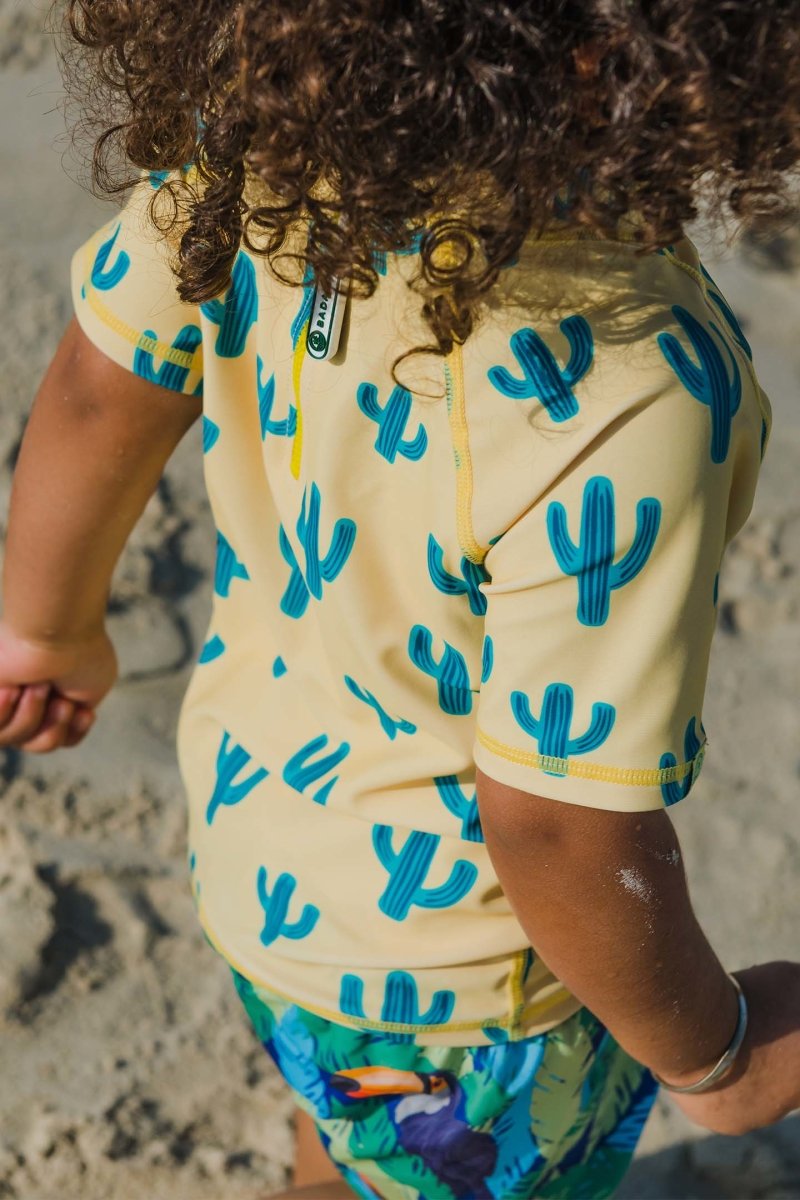 Short Sleeve Rashguard - Yellow Cactus - Badawii Beachwear
