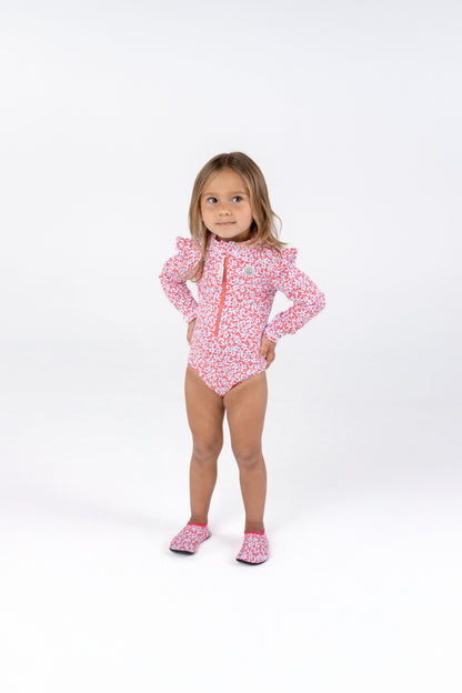 GIRL SWIMSUIT RUFFLES - Floral Ditsy