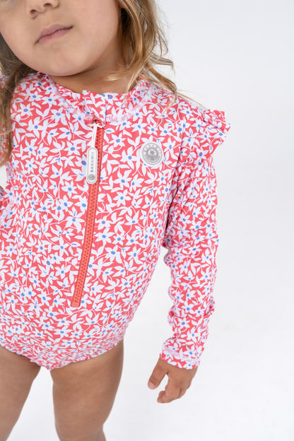 GIRL SWIMSUIT RUFFLES - Floral Ditsy