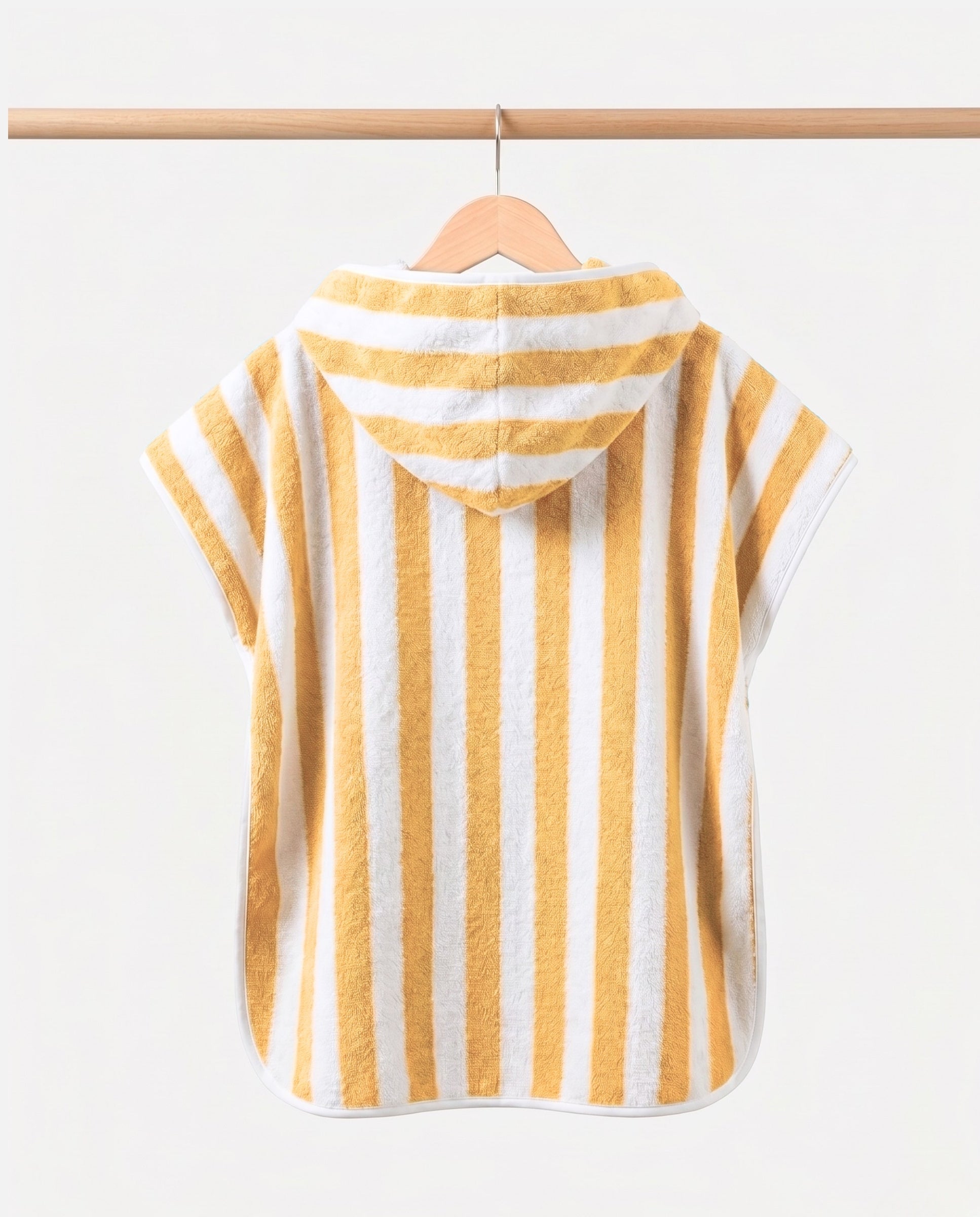 KIDS TOWEL PONCHO - Yellow Stripes