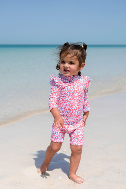 BABY SWIMSUIT RUFFLES  - Floral Ditsy