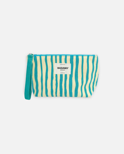 BEACH POUCH - Green Stripes