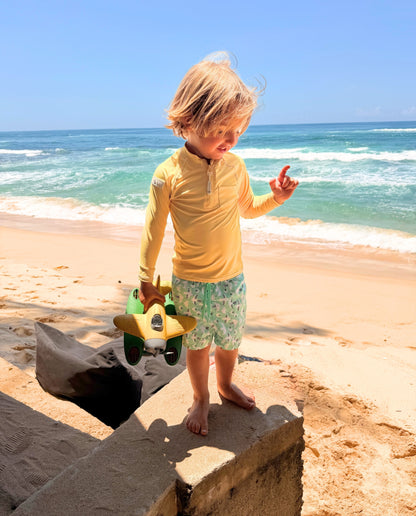 KIDS RASH GUARD LONG SLEEVE - Sunshine Yellow