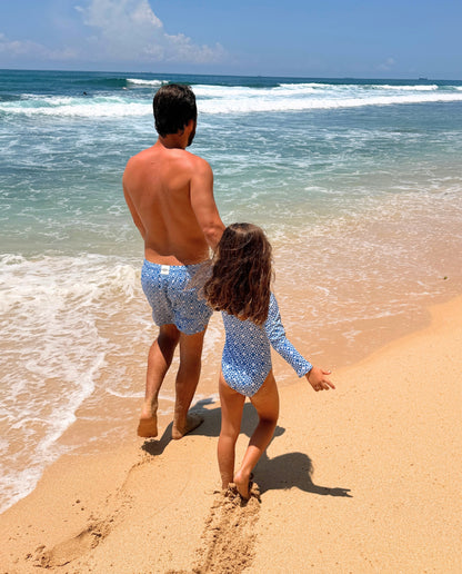 GIRL SWIMSUIT LONG SLEEVE - Mediterranean Tiles