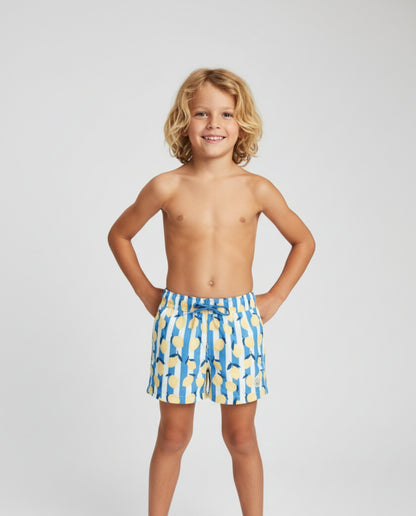 BOY SWIM SHORT - Limoncello Stripes