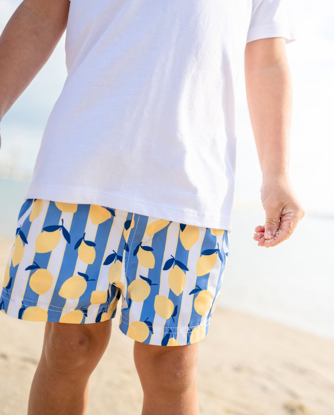 BOY SWIM SHORT - Limoncello Stripes