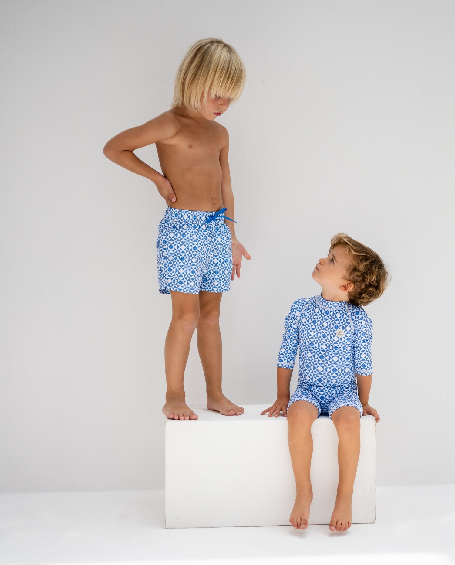 BOY SWIM SHORT - Mediterranean Tiles