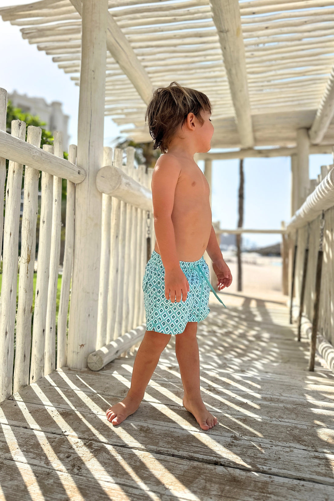 BOY SWIM SHORT - Diamond Green