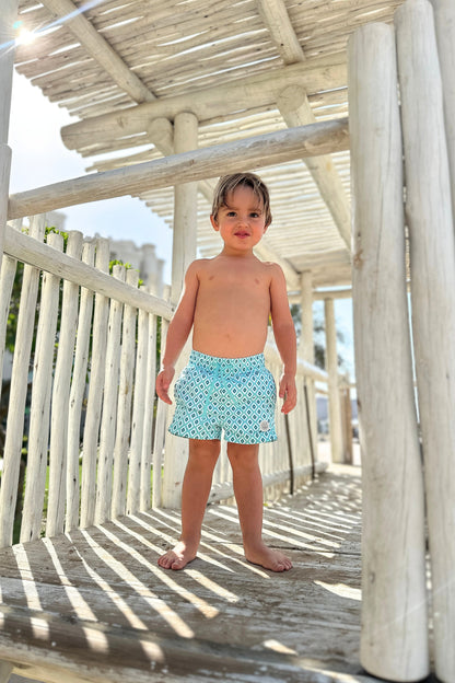 BOY SWIM SHORT - Diamond Green