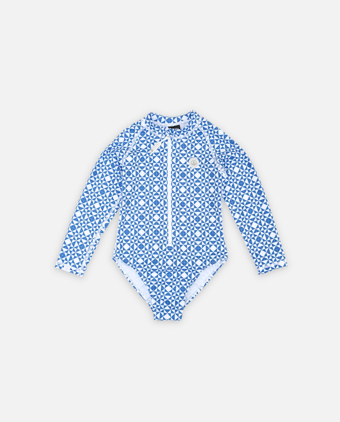 GIRL SWIMSUIT LONG SLEEVE - Mediterranean Tiles