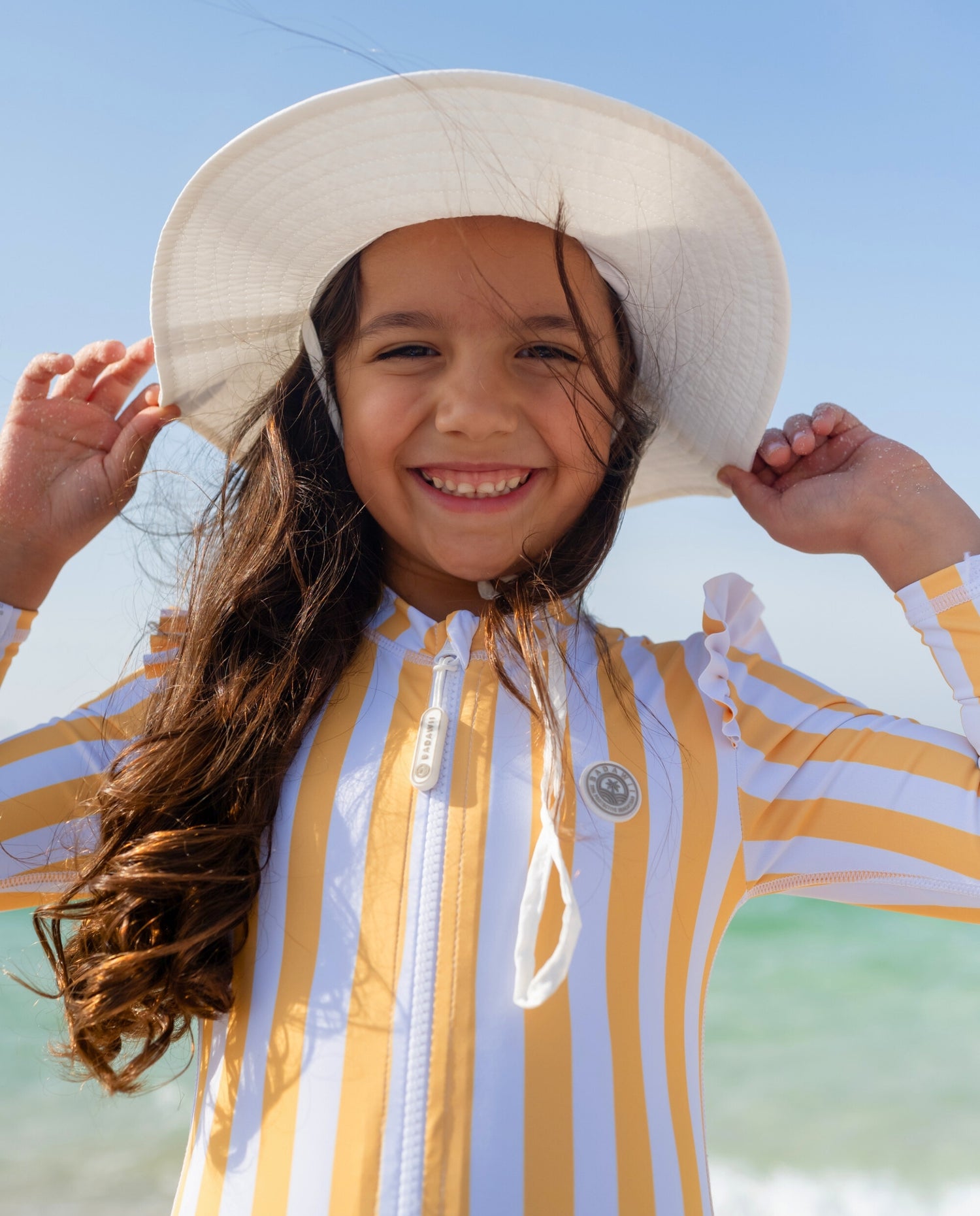 GIRL SWIMSUIT RUFFLES - Summer Stripes