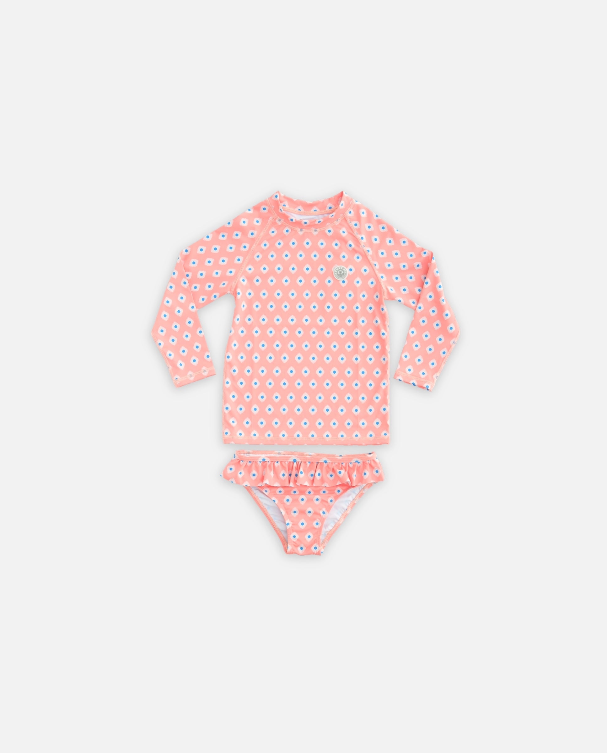 GIRL SWIMSUIT 2 PIECE SET - Peach Mosaic