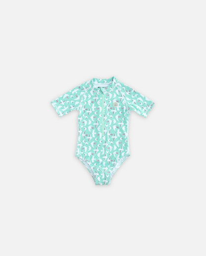 GIRL SWIMSUIT SHORT SLEEVE - Seagull Breeze