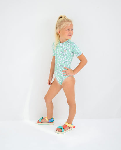 GIRL SWIMSUIT SHORT SLEEVE - Seagull Breeze