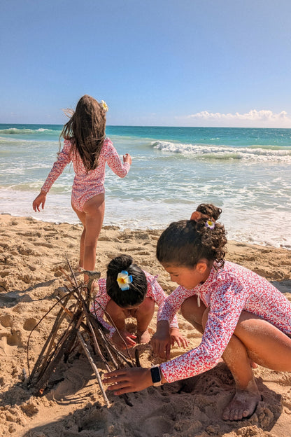 GIRL SWIMSUIT RUFFLES - Floral Ditsy