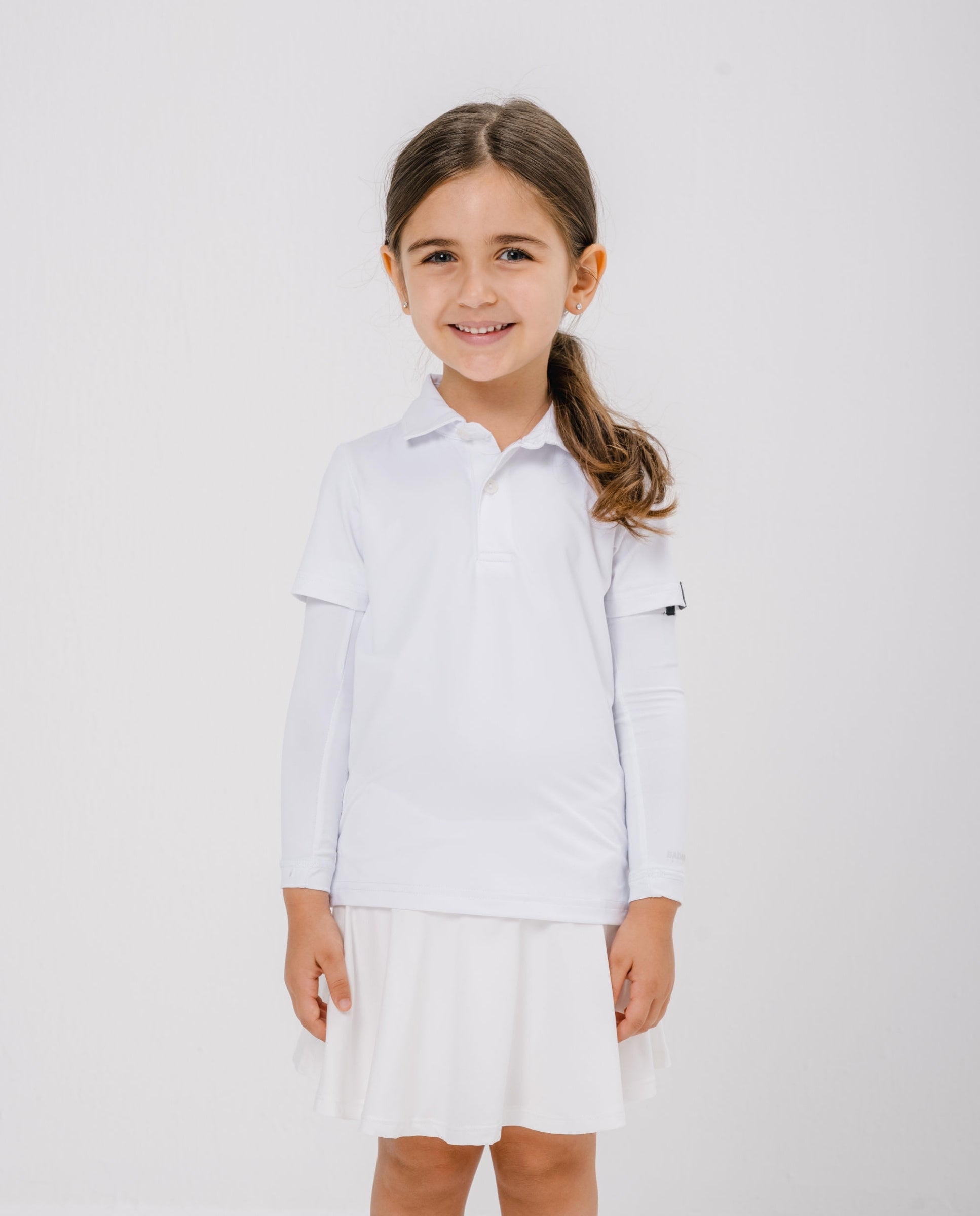 Kids UPF50+ Arm Sleeves - White