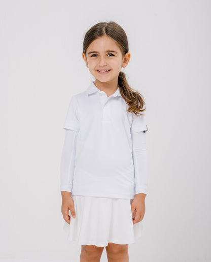 Kids UPF50+ Arm Sleeves - White