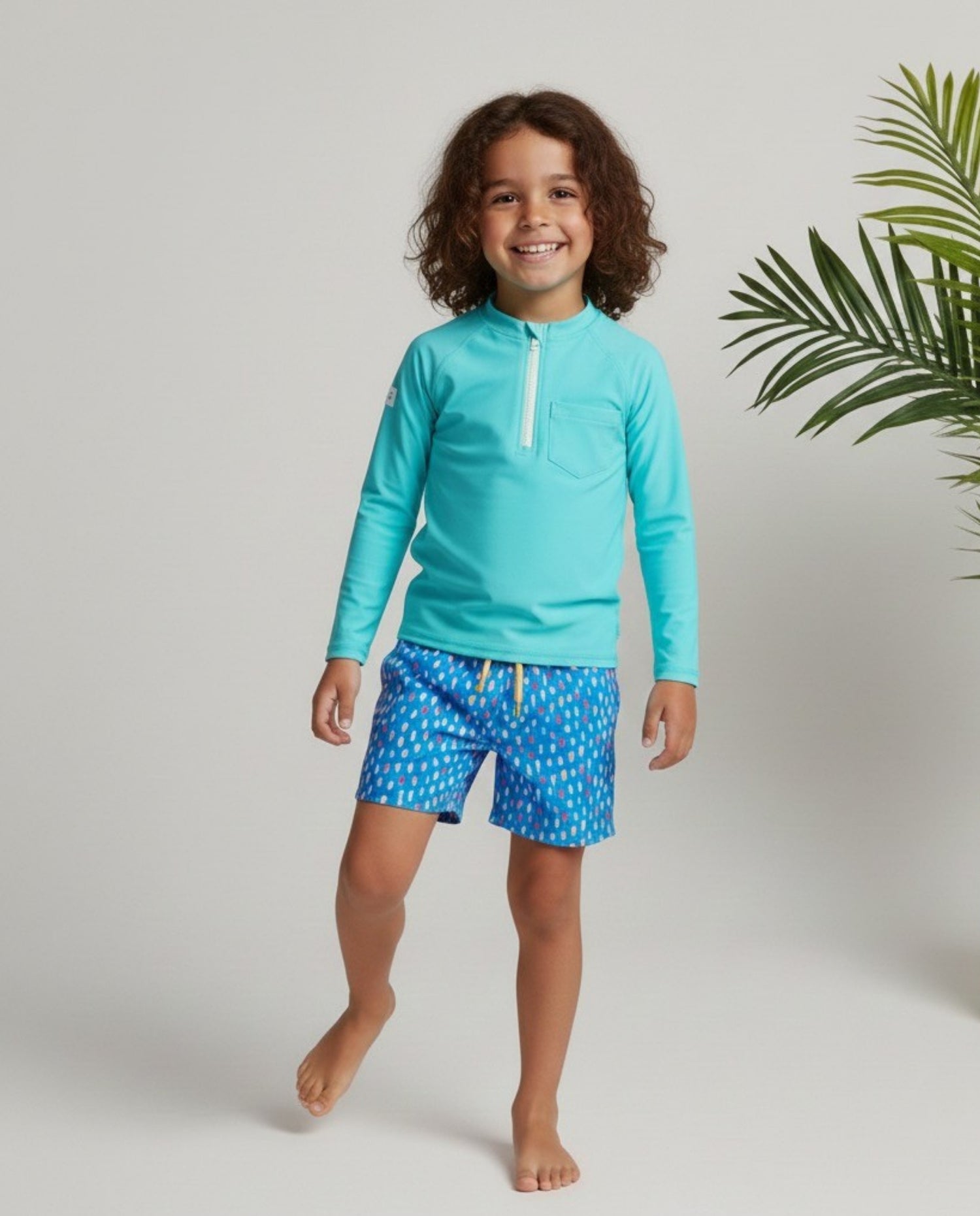 KIDS RASH GUARD LONG SLEEVE - Pesto Green