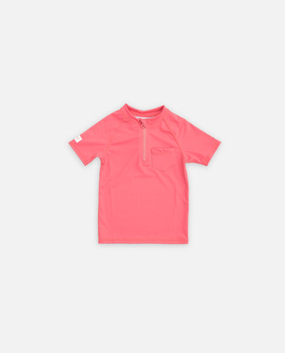 KIDS RASH GUARD SHORT SLEEVE - Red Berry