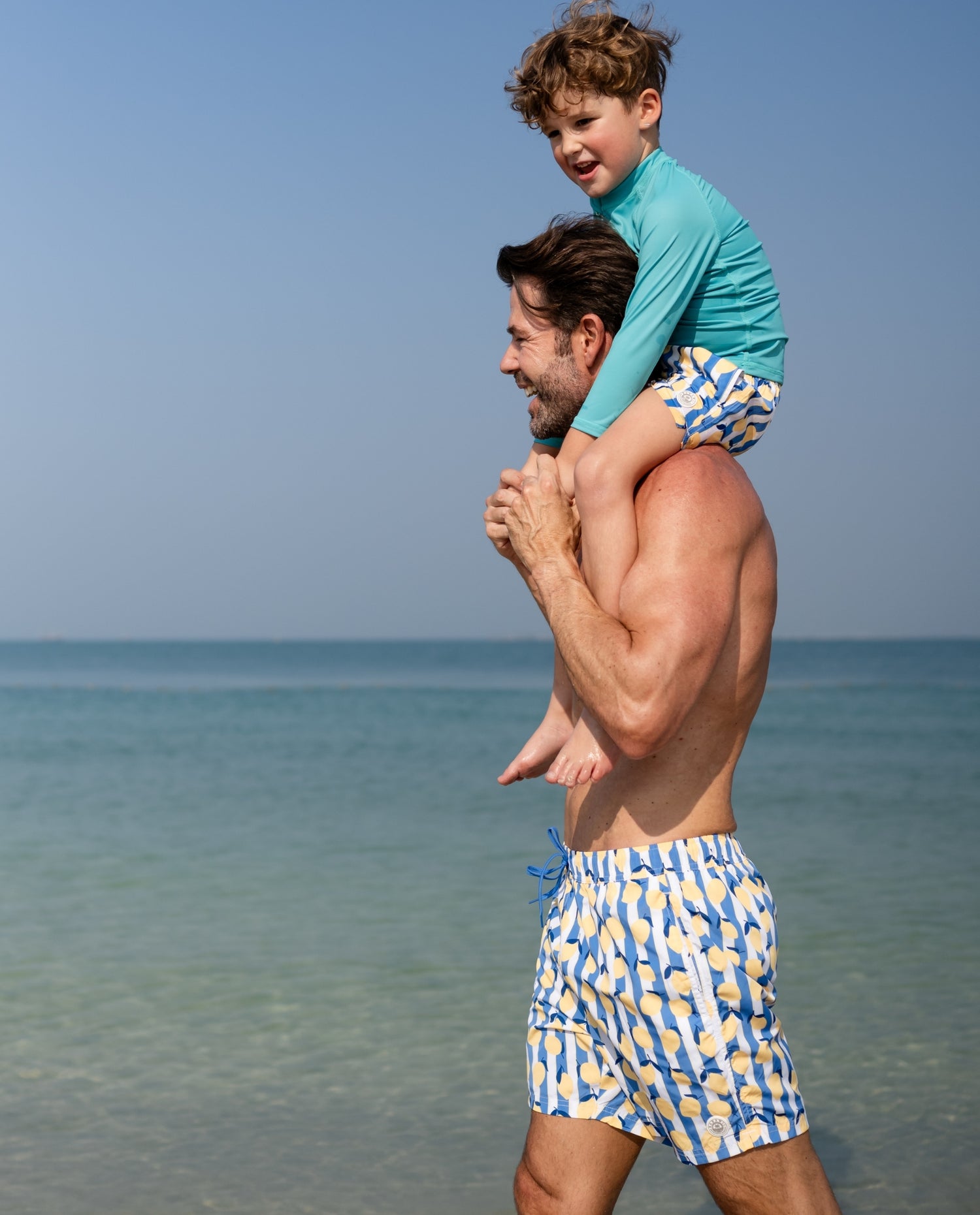MEN SWIM SHORT - Limoncello Stripes