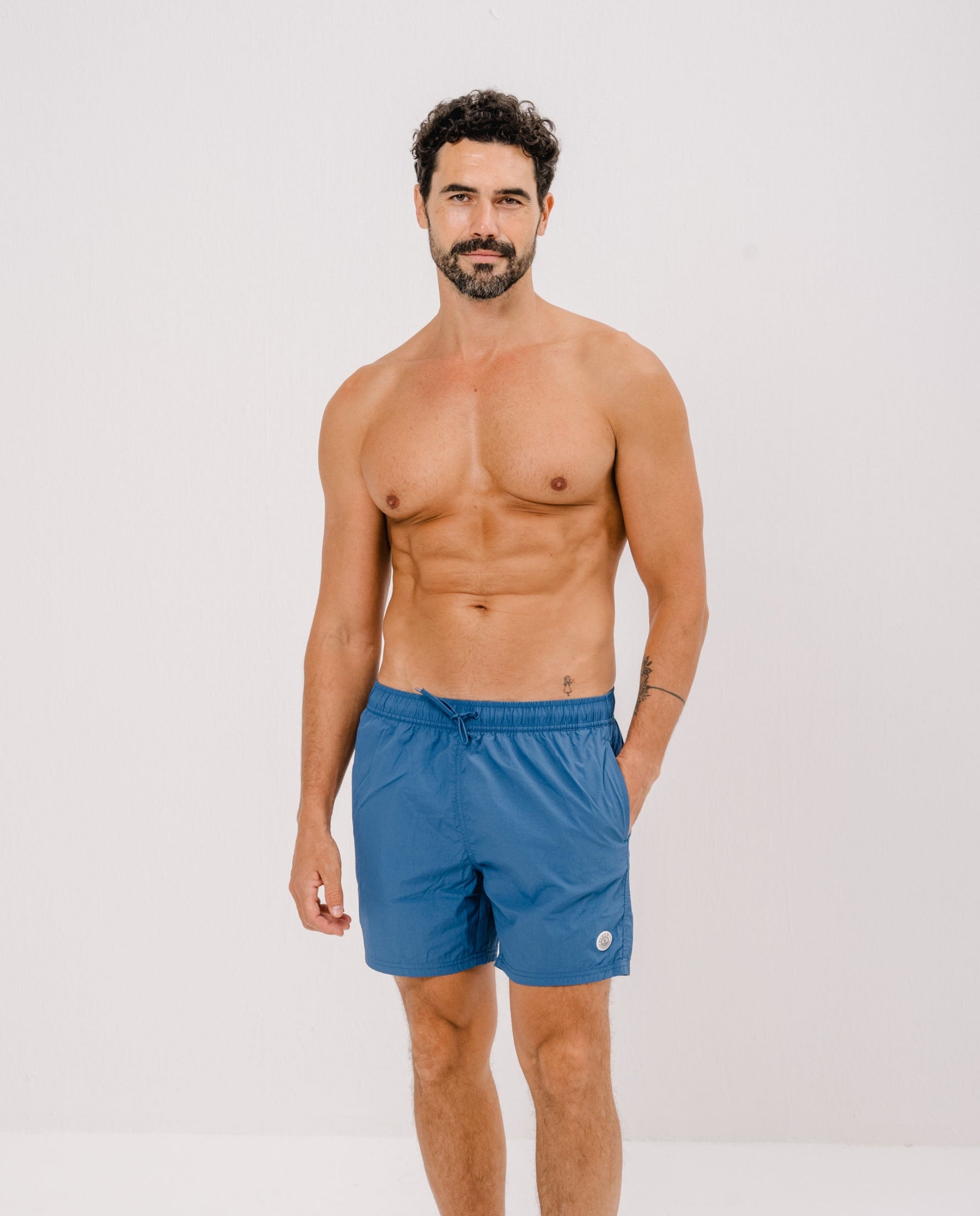 MEN SWIM SHORT - Solid Blue