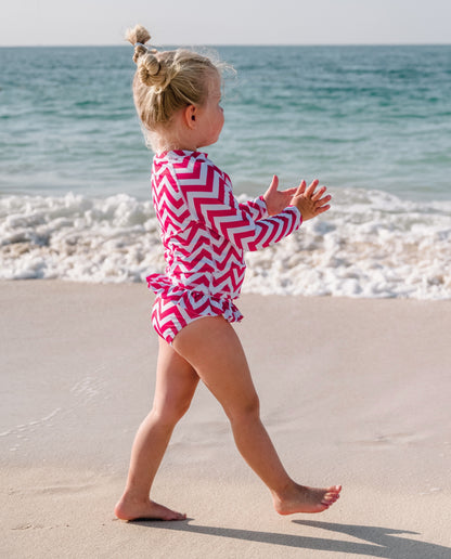 GIRL SWIMSUIT 2 PIECE SET - Zigzag Riviera