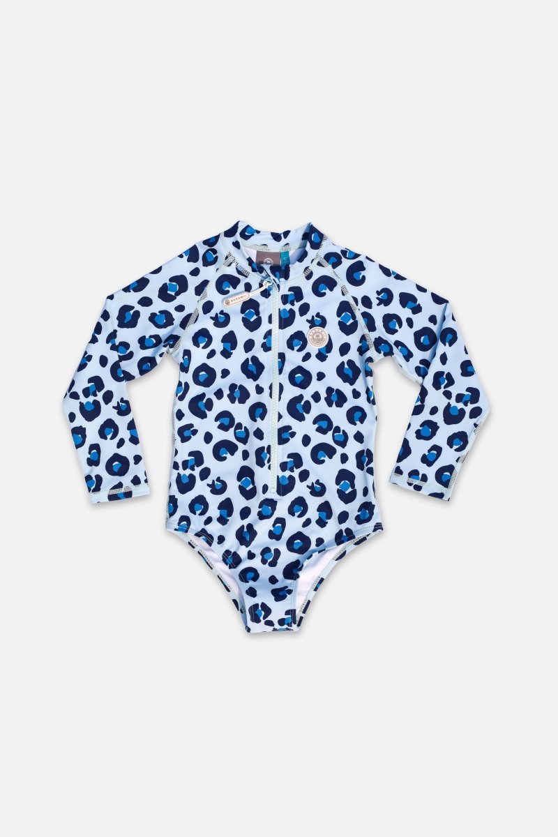 Girl swimsuit - Animal Print light Blue - Badawii UAE