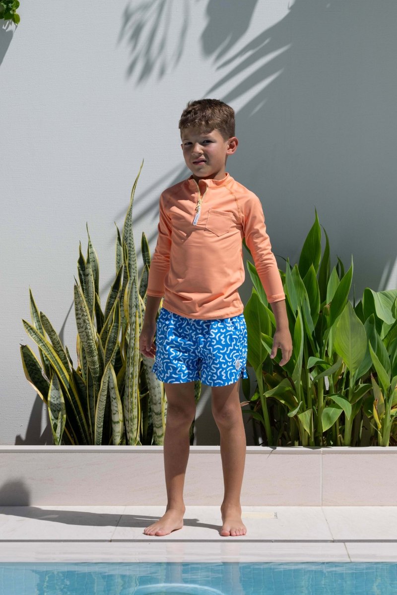 Kids UV T-Shirt - Long sleeve - Papaya Orange - Badawii UAE