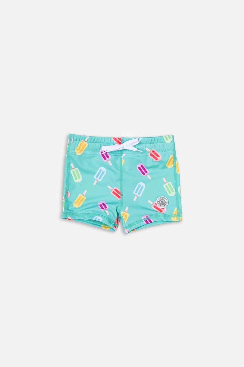 Baby Boy Swim Shorts - Happy Popsicle Green - Badawii UAE