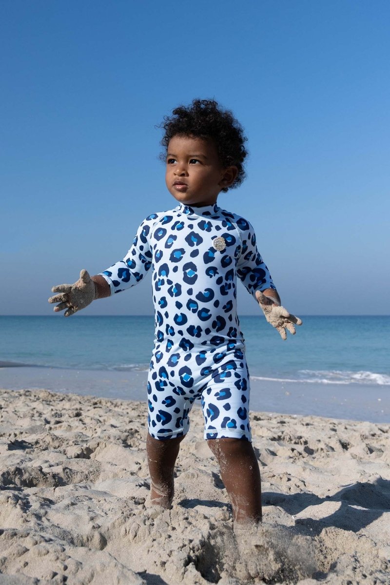 Baby Swimsuit - Animal Print Blue - Badawii UAE